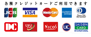 各種クレジットカードご利用できます